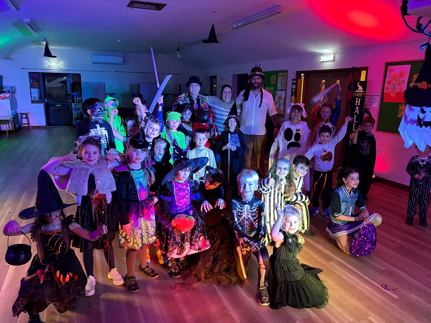 Children in Halloween costumes