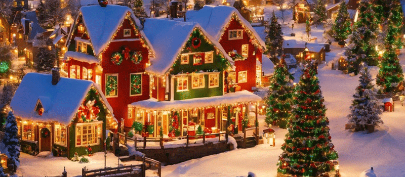 generic Christmas picture of festive street
